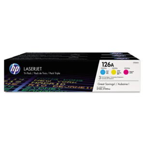 HP 126A, (CF341A) 3-Pack CyanMagentaYellow Original LaserJet Toner Cartridges