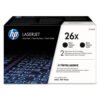 HP 26X, (CF226X-D) 2-Pack High-Yield Black Original LaserJet Toner Cartridges