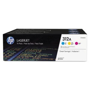 HP 312A (CF440A-M) 3-Pack CyanMagentaYellow Original LaserJet Toner Cartridges