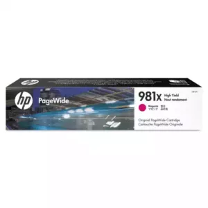 HP 981X, (L0R10A) High-Yield Magenta Original PageWide Cartridge