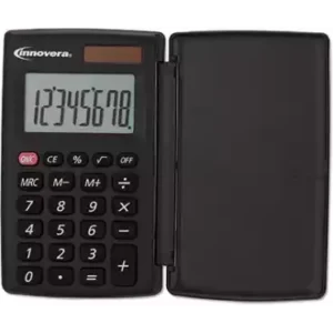 Innovera 15921 Pocket Calculator with Hard Shell Flip Cover, 8-Digit, LCD