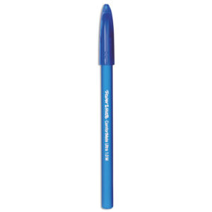 Paper Mate ComfortMate Ultra Ballpoint Pen, Stick, Medium 1 mm, Blue Ink, Blue Barrel, Dozen (6110187)