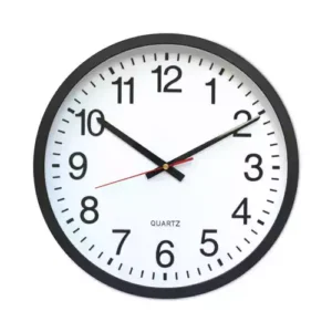 Classic, simple, and easy-to-read. Large clock face and bold numerals blend seamlessly in any environment from the home to the office. Minute tracking for precise readings. Crystal clear, high-quality, flat, glass face. Second hand.