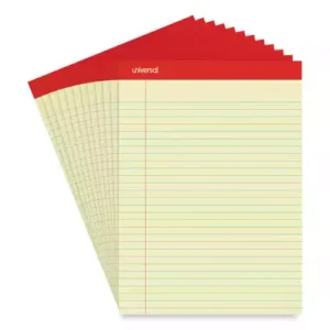 Excellent-quality free-sheet paper is perforated for easy removal. Red margin at left. Sturdy back.