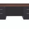 AleraExecutive Double Pedestal Steel Desks., 60" x 30" x 29.5", Charcoal/Mahogany (ALE24993)