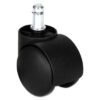 AleraDual Wheel Hooded Casters, Grip Ring Type B Stem, 1.5" Hard Nylon Wheel, Matte Black, 5/Set (ALECASTERHT1)