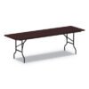 AleraWood Folding Table, Rectangular, 95.88w x 29.88d x 29.13h, Mahogany (ALEFT729630MY)