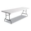 AleraResin Rectangular Folding Table, Square Edge, 96w X 30d X 29h, Platinum (ALE65601)