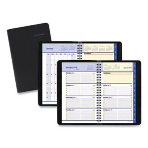 AT-A-GLANCE QuickNotes Weekly Block Format Appointment Book, 8.5 x 5.5, Black Cover, 12-Month (Jan to Dec): 2025 (AAG760205)