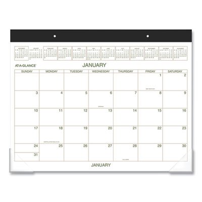 AT-A-GLANCE Two-Color Desk Pad, 22 x 17, White Sheets, Black Binding, Clear Corners, 12-Month (Jan to Dec): 2025 (AAGGG250000)