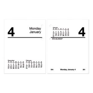 AT-A-GLANCE Compact Desk Calendar Refill, 3 x 3.75, White Sheets, 12-Month (Jan to Dec): 2025 (AAGE91950)