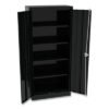AleraSpace Saver Storage Cabinet, Four Fixed Shelves, 30w X 15d X 66h, Black (ALECM6615BK)