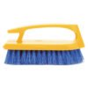 Rubbermaid Commercial Iron-Shaped Handle Scrub Brush, Blue Polypropylene Bristles, 6" Brush, 6" Yellow Plastic Handle (RCP6482COB)