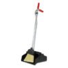 Unger Ergo Dustpan With Broom, 12w X 33h, Metal With Vinyl Coated Handle, Red/silver (UNGEDPBR)