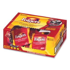 Folgers Coffee, Classic Roast, 0.9 Oz Fractional Packs, 36/carton (FOL06125)