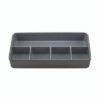 Advantus Fusion Five-Compartment Plastic Accessory Holder, Plastic, 12.25 x 6 x 2, Black/Gray (AVT37682)
