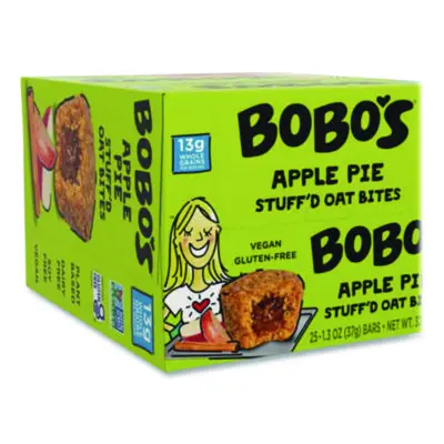 Bobo's Stuff'D Apple Pie Oat Bites, 1.3 oz Bar, 25/Box (BBO00215)