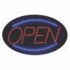 Alpine Industries LED Oval Open Sign, 23 x 14, Black Frame, Blue/Red Graphics (ALHALP49702)
