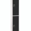 AdirOffice Steel Storage Locker, 2 Compartment, 12 x 12 x 72, Black (ALHI629202BLK)