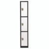 AdirOffice Steel Storage Locker, 3 Compartment, 12 x 12 x 72, Black Body/White Doors (ALHI629203BW)