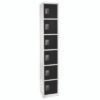 AdirOffice Steel Storage Locker, 6 Compartment, 12 x 12 x 72, Black (ALHI629206BLK)