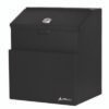 AdirOffice Wall Mountable Steel Suggestion Secure Drop Box with Key, 7 x 6 x 8.5, Stainless Steel 304, Black (ALHI63101BLK)