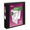 Avery Durable View Binder With Durahinge And Ezd Rings, 3 Rings, 1.5" Capacity, 11 X 8.5, Black, (9400) (AVE09400)