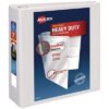 Avery Heavy-Duty View Binder With Durahinge And Locking One Touch Ezd Rings, 3 Rings, 4" Capacity, 11 X 8.5, White (AVE79104)