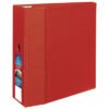 Avery Heavy-Duty Non-View Binder With Durahinge, Locking One Touch Ezd Rings And Thumb Notch, 3 Rings, 5" Capacity, 11 X 8.5, Red (AVE79586)
