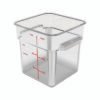 Carlisle Squares Polycarbonate Food Storage Container, 8 qt, 8.75 x 8.75 x 9, Clear, Plastic (CFS1195307)