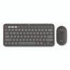Logitech Pebble 2 Wireless Keyboard and Optical Mouse Combo, 2.4 GHz Frequency/32.8" Wireless Range, Tonal Graphite (LOG920012061)