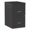 Alera Soho Vertical File Cabinet, 2 Drawers: File/file, Letter, Black, 14" X 18" X 24.1" (ALESVF1824BL)