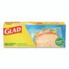 Glad Zipper Food Storage Sandwich Bags, 6.63 x 5.88, Clear, 50 Bags/Box (CLO57263BX)