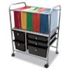 Advantus Letter/Legal File Cart with Five Storage Drawers, Metal, 5 Drawers, 21.63" x 15.25" x 28.63", Matte Gray/Black (AVT34100)