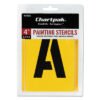 Chartpak Professional Lettering Stencils, Painting Stencil Set, A-Z Set/0-9, 4", Manila, 35/set (CHA01565)