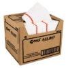 Chix Foodservice Towels, 1-Ply, 12.25 x 21, White/Red Stripe, 200/Carton (CHI8230)