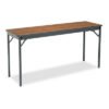 Barricks Special Size Folding Table, Rectangular, 60w X 18d X 30h, Walnut/black (BRKCL1860WA)