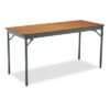 Barricks Special Size Folding Table, Rectangular, 60w X 24d X 30h, Walnut/black (BRKCL2460WA)