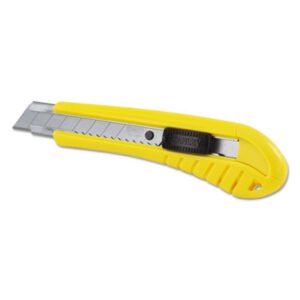 Stanley Standard Snap-Off Knife, 18 mm Blade, 6.75" Plastic Handle, Yellow (BOS10280)
