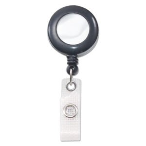 Advantus Deluxe Retractable Id Reel With Badge Holder, 24" Extension, Black, 12/box (AVT75407)