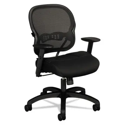 HON Wave Mesh Mid-Back Task Chair, Supports Up To 250 Lb, 18" To 22.25" Seat Height, Black (BSXVL712MM10)
