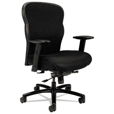 HON Wave Mesh Big And Tall Chair, Supports Up To 450 Lb, 19.25" To 22.25" Seat Height, Black (BSXVL705VM10)