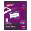 Avery Name Badge Insert Refills, Horizontal/vertical, 2 1/4 X 3 1/2, White, 400/box (AVE5390)