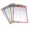 C-Line Reusable Dry Erase Pockets, 9 X 12, Assorted Primary Colors, 5/pack (CLI40630)