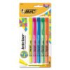 BIC Brite Liner Highlighter, Assorted Ink Colors, Chisel Tip, Assorted Barrel Colors, 5/set (BICBLP51WASST)