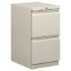 HON Mobile Pedestals, Left Or Right, 2 Legal/letter-Size File Drawers, Light Gray, 15" X 20" X 28" (BSXHBMP2FQ)