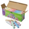 Creativity Street Sidewalk Chalk, Jumbo Stick, 4" x 1" Diameter, 12 Assorted Colors, 52/Set (CKC1752)