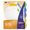 Avery Insertable Style Edge Tab Plastic Dividers, 5-Tab, 11 X 8.5, Translucent, 1 Set (AVE11200)