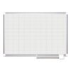 MasterVision Gridded Magnetic Steel Dry Erase Project Planning Board, 2" x 3" Cells, 48" x 36", White Surface, Satin Aluminum Frame (BVCMA0593830)