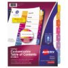 Avery Customizable TOC Ready Index Multicolor Tab Dividers, 8-Tab, 1 to 8, 11 x 8.5, White, Traditional Color Tabs, 1 Set (AVE11133)